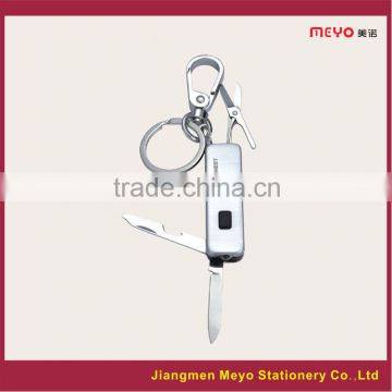 2015 Custom Made Alloy Keychain with Beer Opener,Scissors,Light,Nail files, knife For Bank Gift