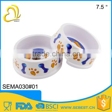 Hot selling round pet ware melamine plastic dog bowl