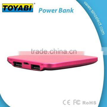 Ultra-Thin Wallet Sized Portable USB External Battery Charger w/ Built-in Lightning & Micro USB Cable for USB-Charged Devices