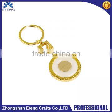 Customized plating gold metal keychain,custom made round keychain