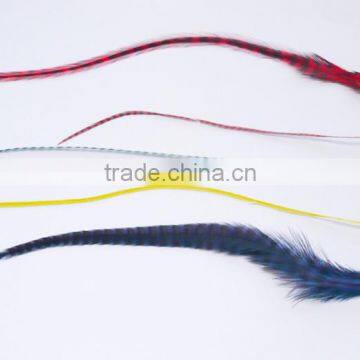 2016 Most Popular Clip-feather Striped Ombre Solid Feather for Hair Extension Feather With Micro Ring Beads Quality Choice photo-4