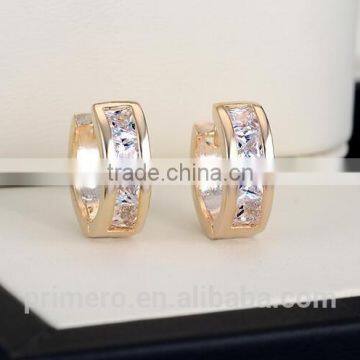 Arabic 18k Gold Platinum Plated Austrian Crystal Round Circle Hoop Earings Designs photo-6