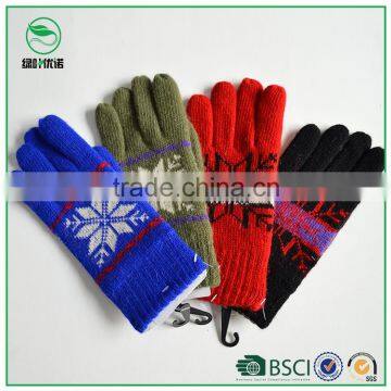 Fashion jacquard cheap glove adults winter wear knitted gloves