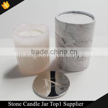 Kingstone Rose Pink Onyx Candle Container New & Boxed photo-5