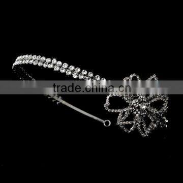 Antique Silver Crystal Flower Headpiece