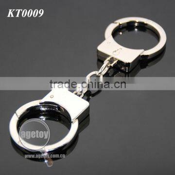Mini Handcuff Shaped Promotional Zinc Alloy Silver Metal Handcuffs Key Chain photo-3