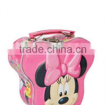 special shaped tin box with handle