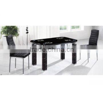 2015 Top round tempered glass chrome coffee table legs