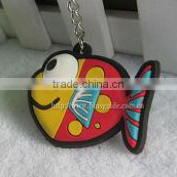 custom soft pvc fish shaped keychain made in china