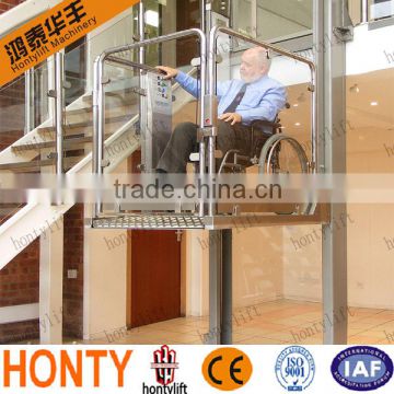 outdoor vertical 300kg obstacle-free handicap lifts for homes with CE