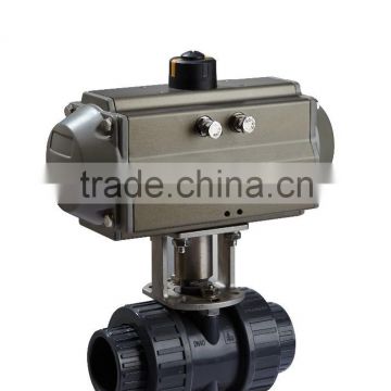 Pneumatic PVC Ball Valve with double union connection and PN10 ANSI standard