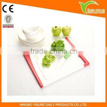 New Design Rad Plastic Antibacterial Non Slip Cutting Board Square Shape Chopping Board