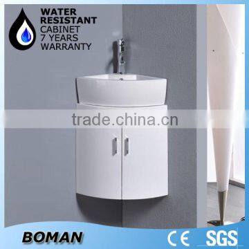 wall hung stainless steel corner bathroom vanity cabinet