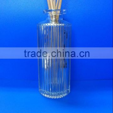 newest fancy crystal glass crimp reed diffuser bottle