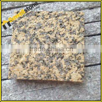 Rockfaced natural granite golden yellow stone for house