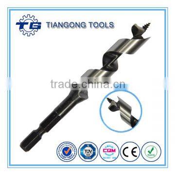 High carbon steel single spur cutting edge wood auger drill