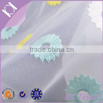 African Organza fabric with multicolor flower embroidery design