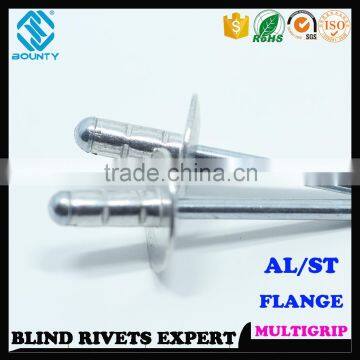 HIGH QUALITY FACTORY OPEN HEAD ALUMINUM STEEL LARGE FLANGE HEAD MULTIGRIP POP BLIND RIVETS