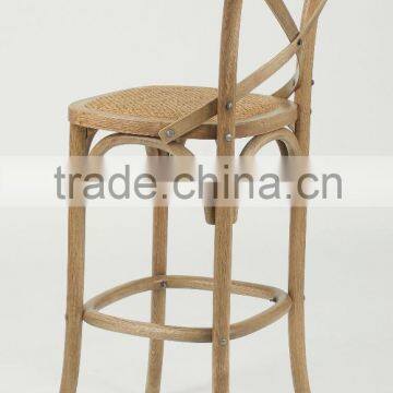 Antique Wooden Armless Bistro Counter Stool/ High Chair photo-4
