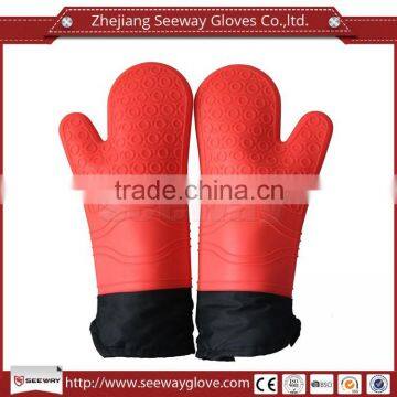 SEEWAY Silicone Oven Mitts extra long cotton lining