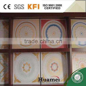 Classic 595x595x8mm Plaster ceiling tiles for bathroom with fiber inside for home decoration