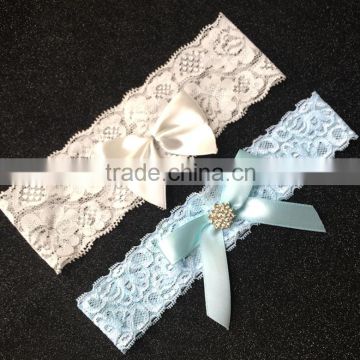 White/Blue Lace Wedding Garter,Bridal Garter For Leg Decoration