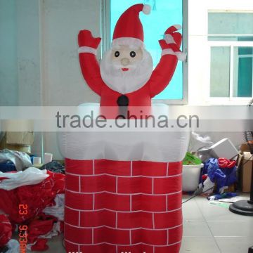 Inflatable Christmas Decoration Santa in Chimney With up and Down Movement photo-3