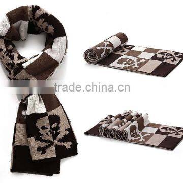 fashion skull knitted winter scarf