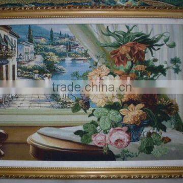 China supplier gobelin art painting for wall hanging, custom pattern