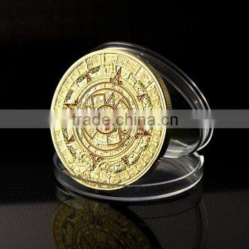 Hot Sale Ancient Coin Copy Coin / Corona Gold Plated Copy Mayan Coin