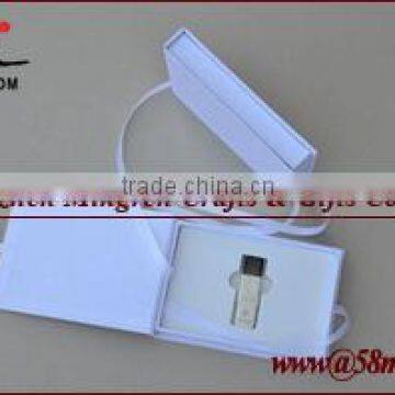 Empty Foldable Fabric Linen USB Packaging Gift Box