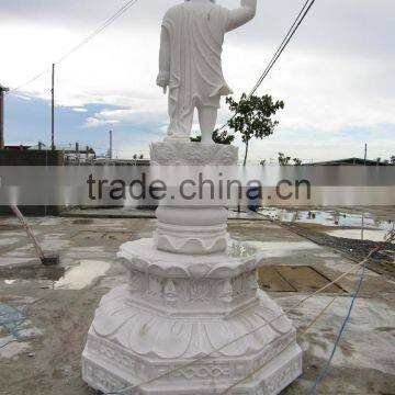 Kid Baby Shakyamuni Buddha Statues for Sale White Marble Stone Hand Carving Sculpture for Home Garden Pagoda Temple