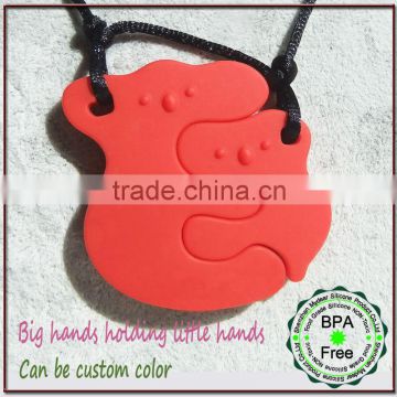 Hot!Fashional Custom Decoration Necklace/Eco-friendly FDA Passed Chewable Silicone Teething Jewelry