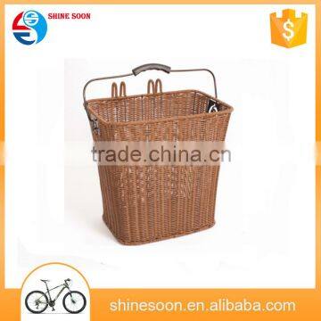 china wholesale plastic bicycle basket/Front brown bicycle bike basket