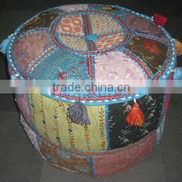 buy cotton vintage mix footstool pouf and ottoman