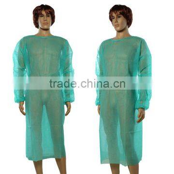 Green disposable pp surgical gown