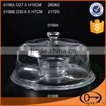 Hot sale glass dome cake cover set with stand