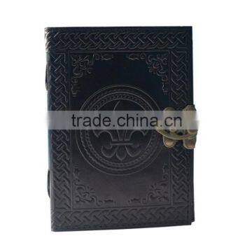 Celtic Embossed Rare Black Color Leather Journal With Metal Lock