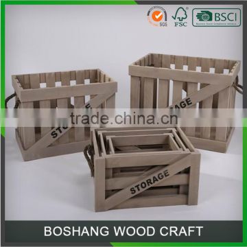 Wholesale Chinese Handmade Brand New Storage Box Wood Crate