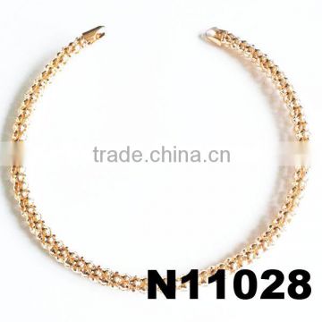 fashion big simple gold tone choker necklace