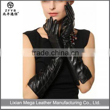 China wholesale ladies long leather opera gloves