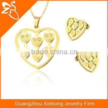 Hot Fashion Cross With Crystal Set Stainless Steel Necklaces and Earrings Set photo-3