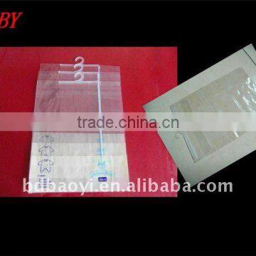 high quality LDPE plastic packaging bags with hook for apparel alibaba China