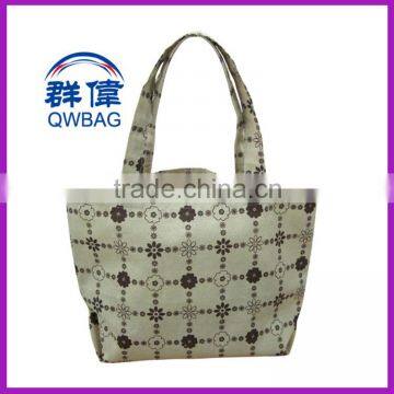 Large Printed Shopping Bags With Zipper Oxford Lady Bag