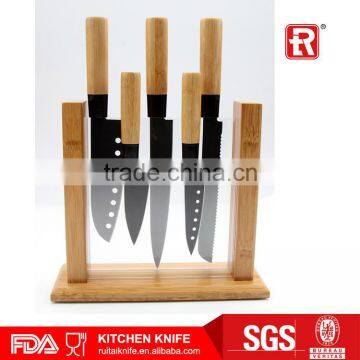 5pcs non-stick knife set in arylic bamboo block