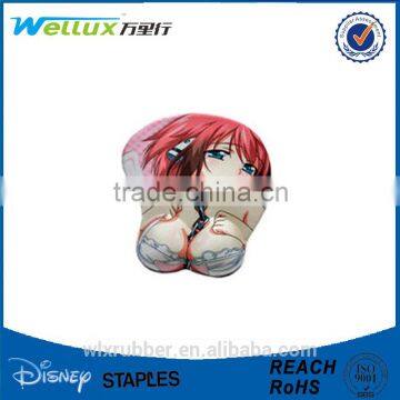 3D sexy breast custom gel wrist rest mouse pads