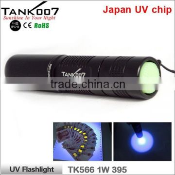 China first UV Flashlight 395nm 1w with Japan UV TK566