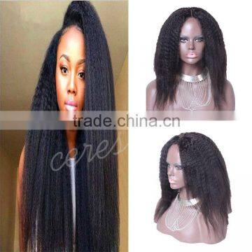 Natural Looking Italian Yaki Lace Front Wig Best Brazilian Remy Human Hair Wig For African Americans