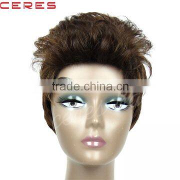 F4/30 New Style Short Wig Without Bang, Machine Made Wig Made Of High Temperature Flame Retardant Japanese Futura Fiber