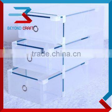 Good price clear plastic PP shoe box with frame